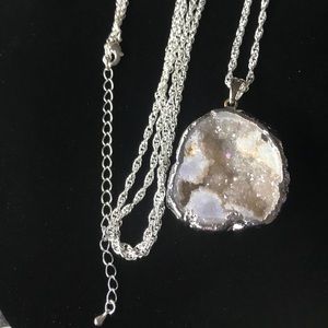 Silver Plated Genuine Precious Stone Pendant